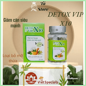 Vien Uong Giam Can Detox Vip X10 - Fat Reduction and Slimming Capsules - 2 Boxes