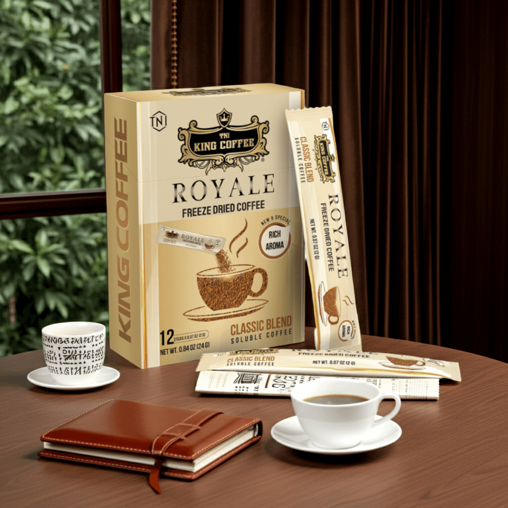King Coffee Royale Classic Blend Freeze Dried Instant Coffee 12 Pack