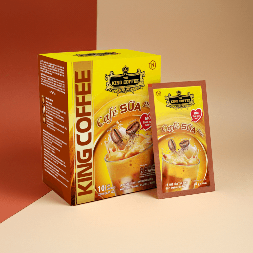 King Coffee Milk Plus Instant Coffee Mix 3IN1 200g 10 Sachets