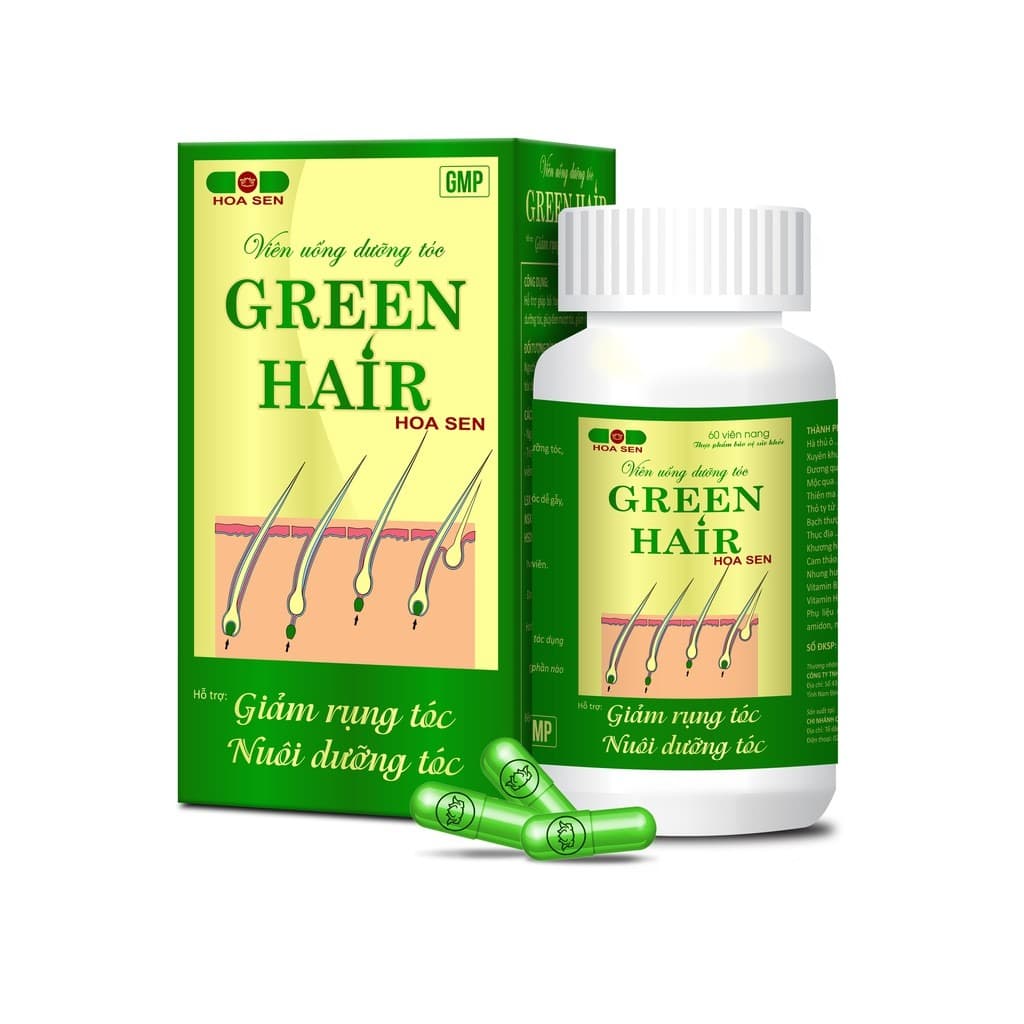 Green Hair Hoa Sen Hair Nourishment Supplement Black Hair Support 180 Tablets