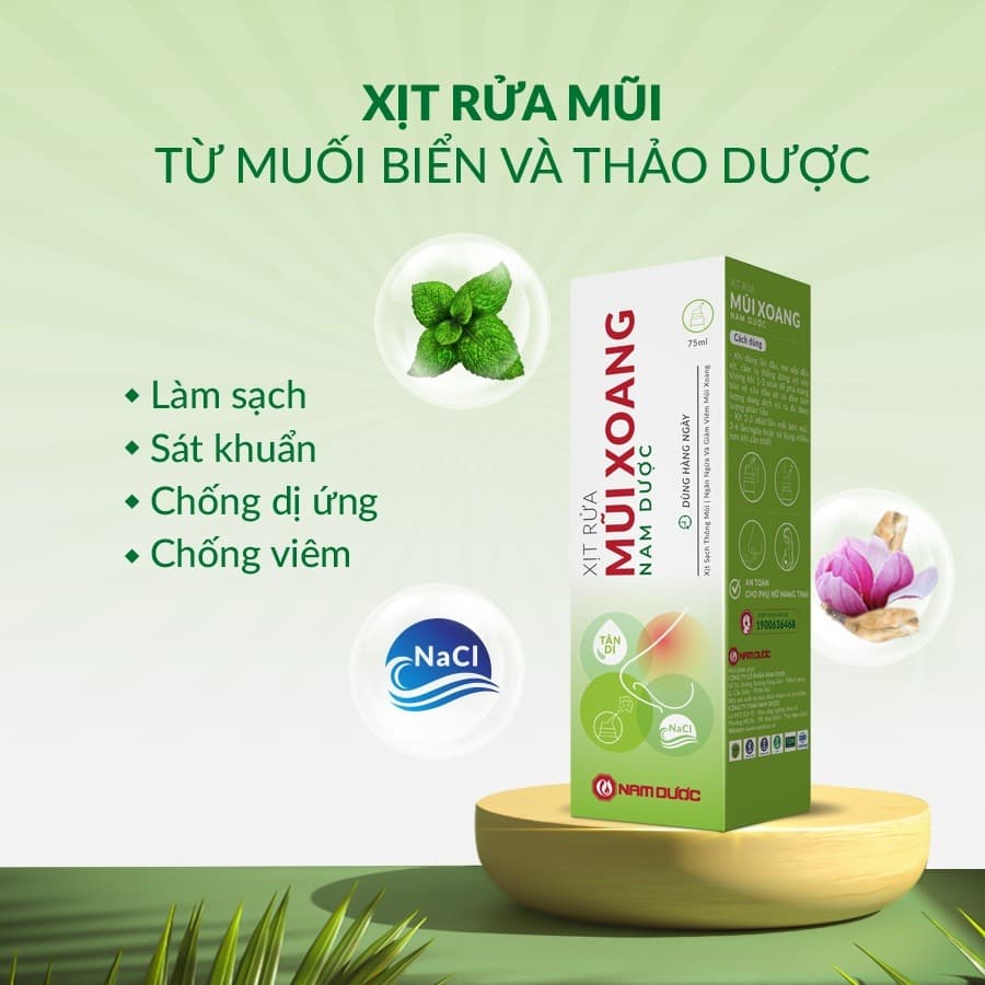 Nam Duoc Nasal Spray With Herbal Extracts Soothing 75ml Mist Spray
