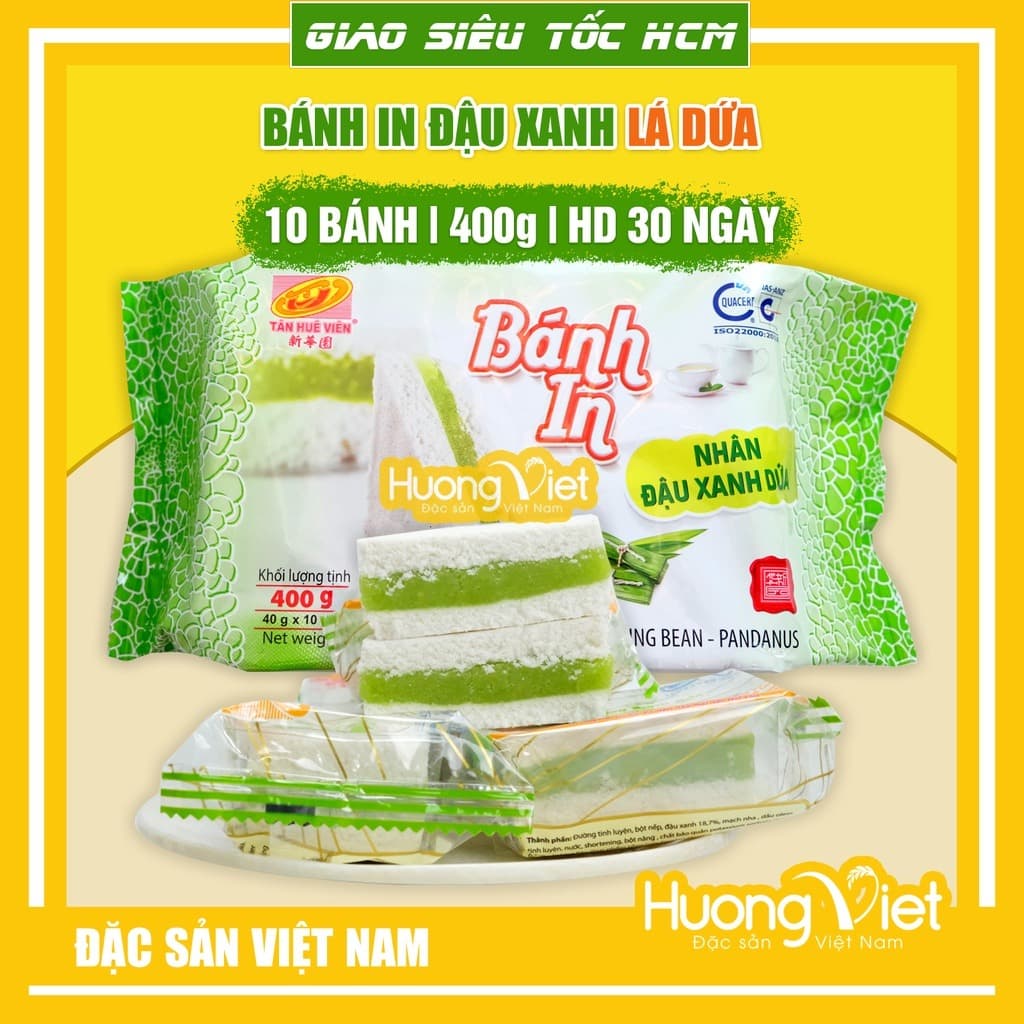 Tan Hue Vien Pandan Mung Bean Mooncakes 10-Pack Authentic Vietnamese