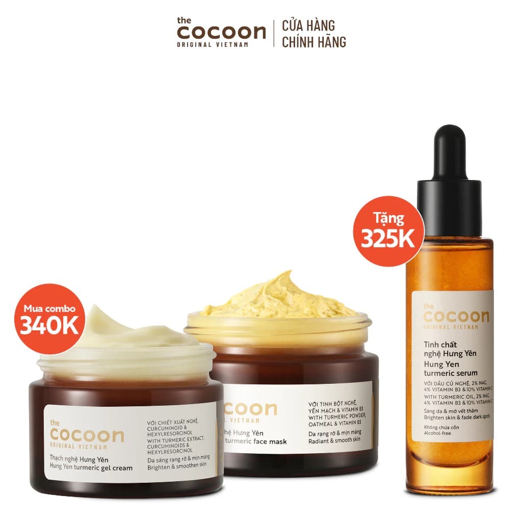 Cocoon Hung Yen Turmeric Trio Set - Mask, Gel & Extract 30ml Each (SPECIAL COMBO)