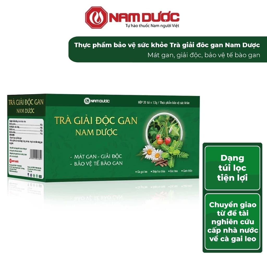 Nam Duoc Liver Detox Tea Herbal Detox Support 20 Sachets 30g Pack