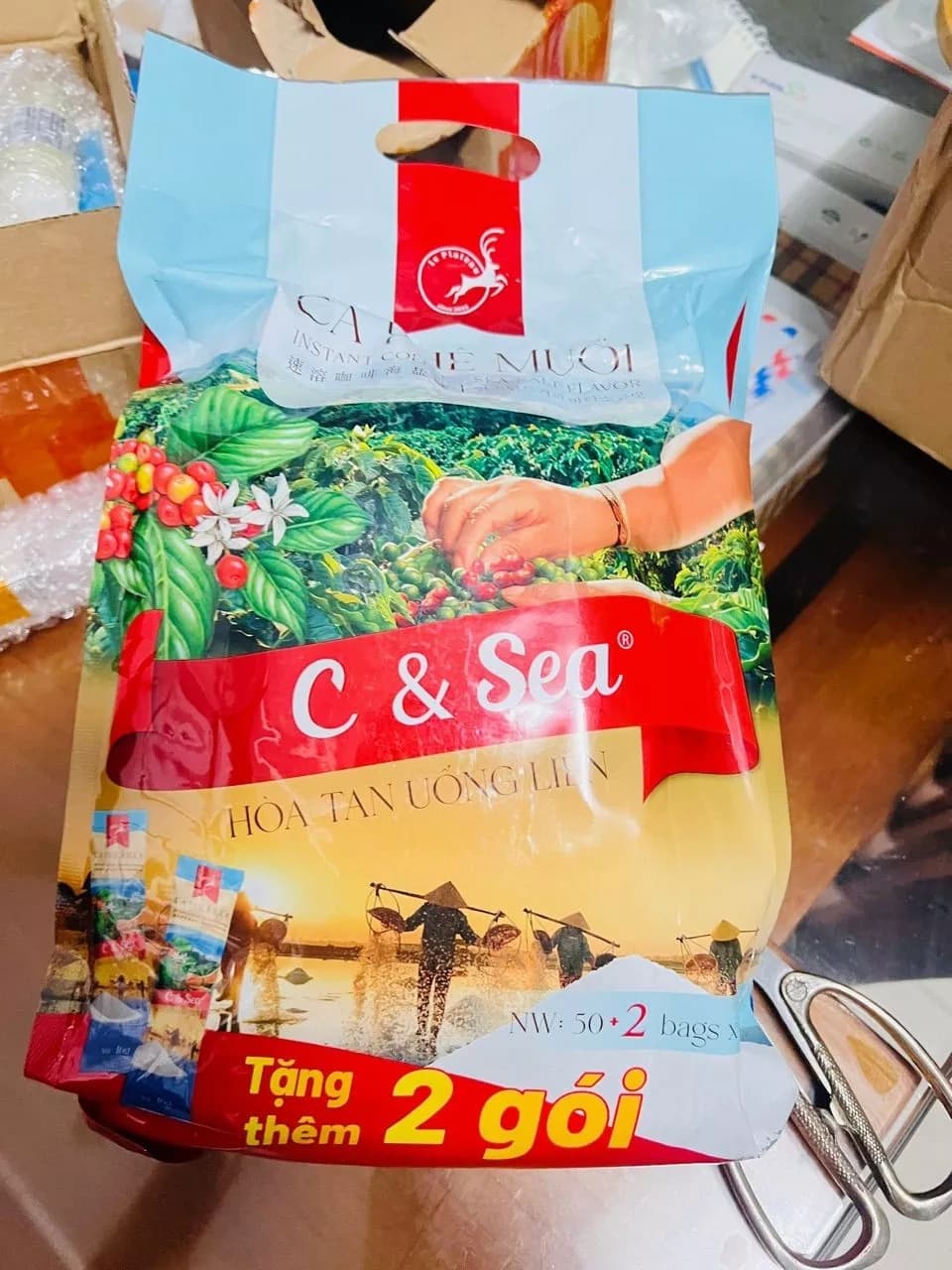 Le Plateau C&Sea Salted Instant Coffee Rich Flavor 50 Packs