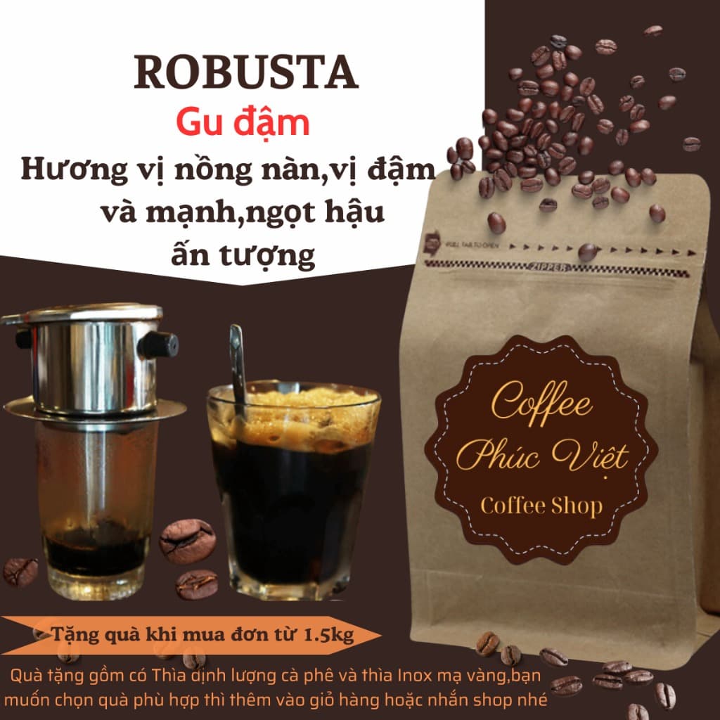 Robusta Coffee Premium Roast Whole Bean 12oz Authentic Vietnamese