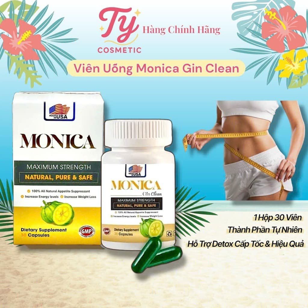Monica Gin Clean Weight Loss Supplement Supports Fat Reduction 60 Caps