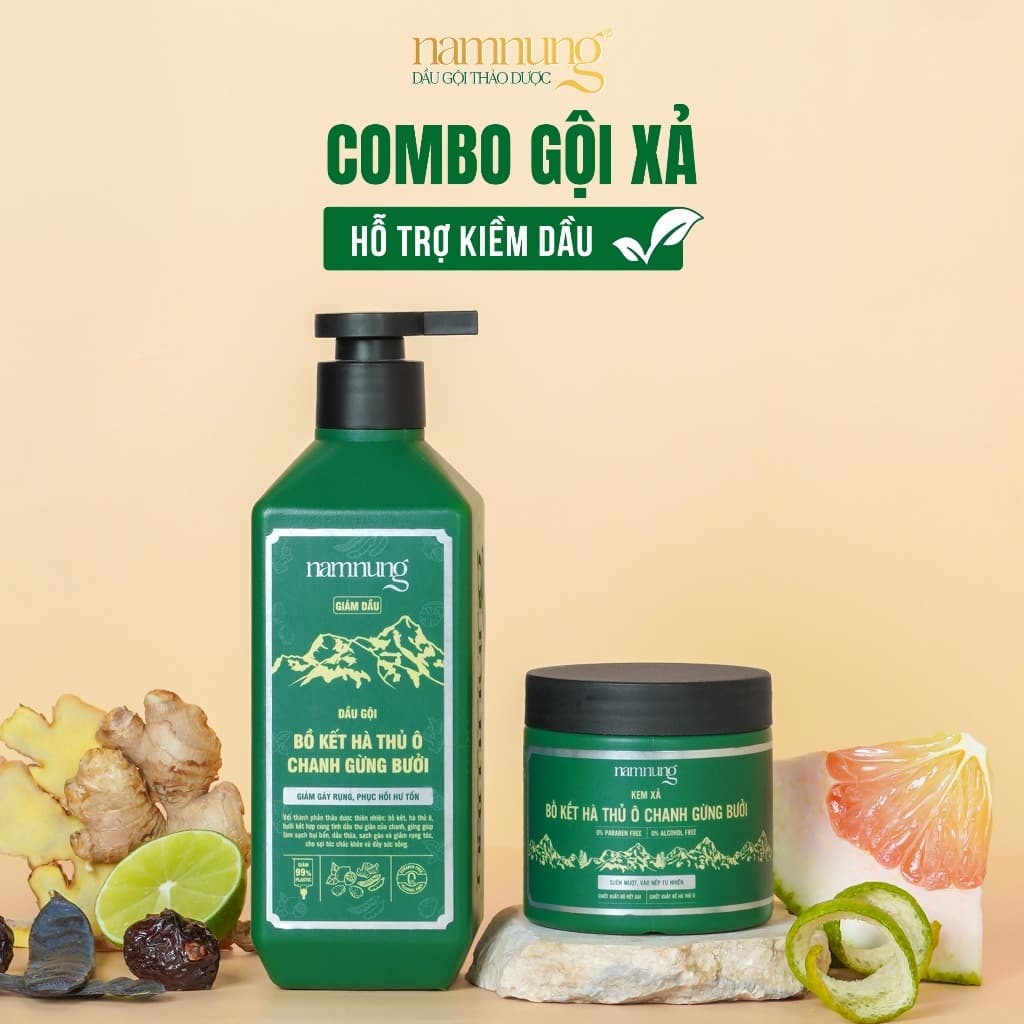 NAMNUNG Herbal Shampoo & Conditioner Set Oil Control 500ml + 200g