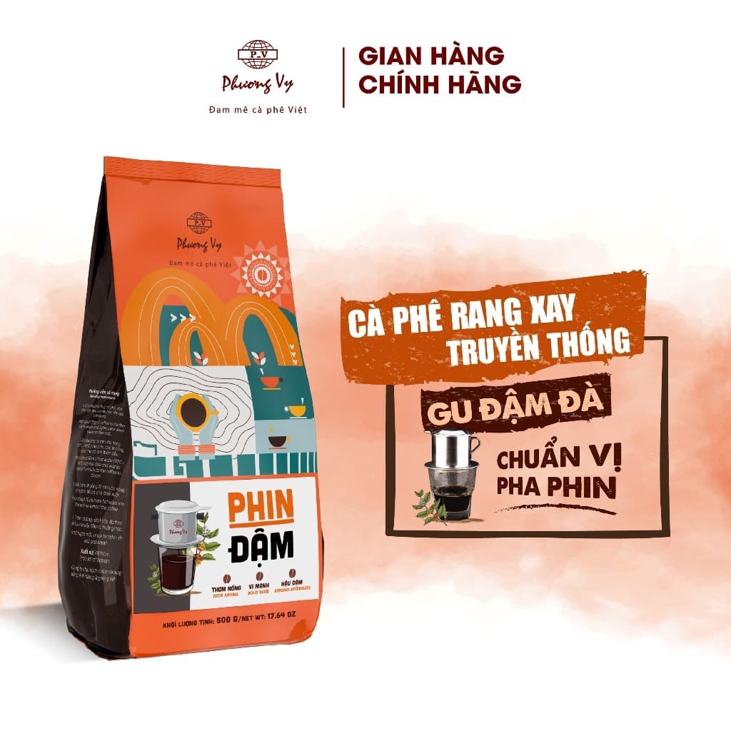 Phuong Vy Coffee Phin Dark Roast Bold Flavor 500g Vietnamese Blend