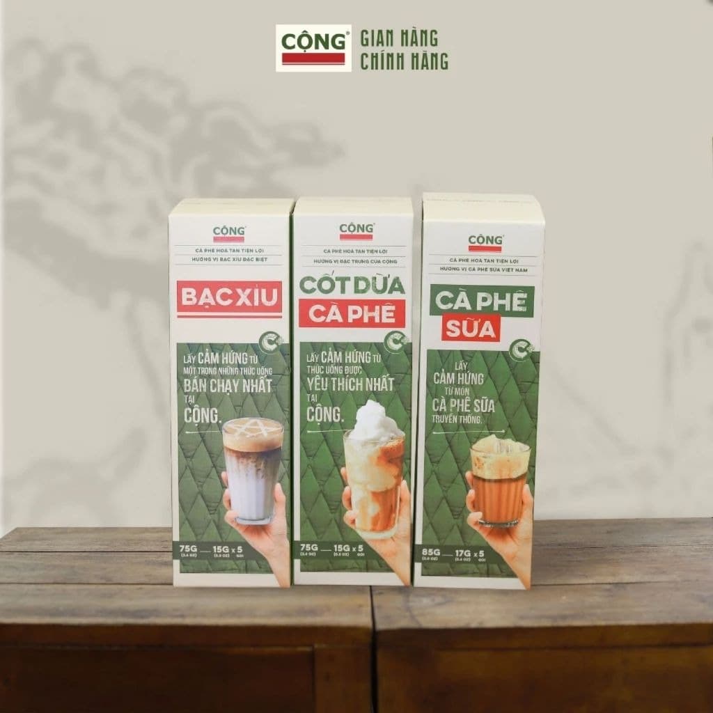 Cong Cafe Instant Coffee Pack - Milk Coffee 204g (12 Packs)