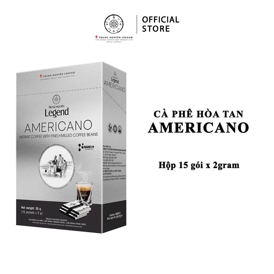 Trung Nguyên Legend Americano Instant Coffee 15 Packs 2g Each