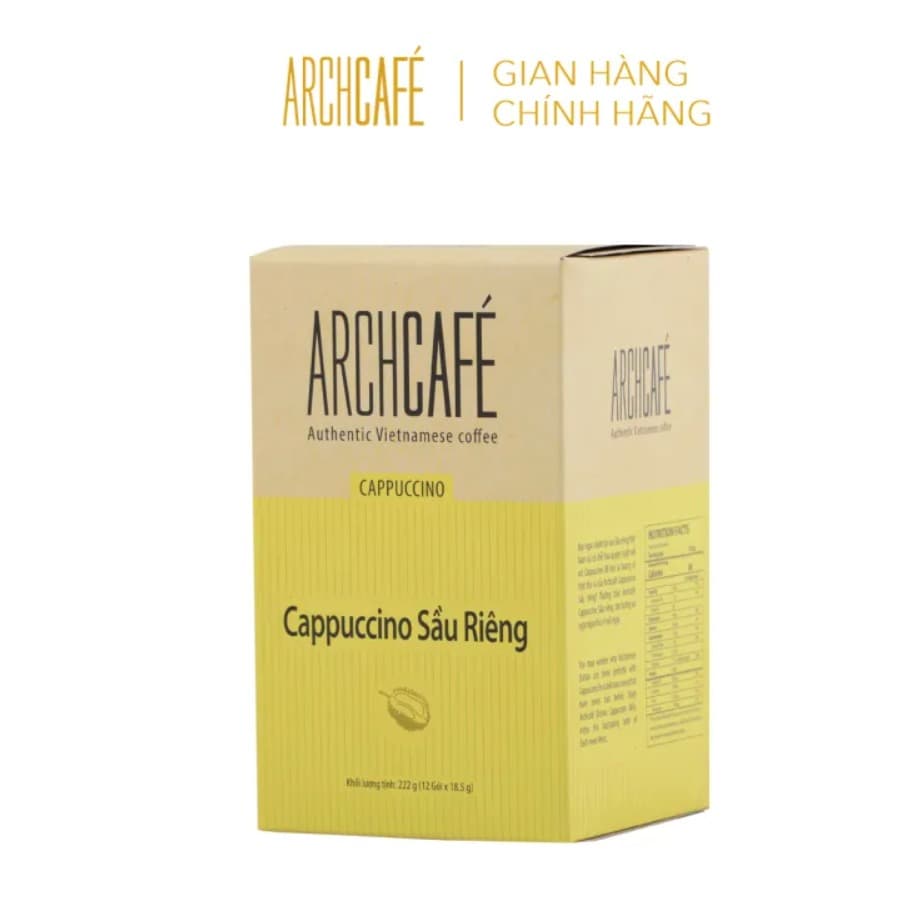 Archcafe Instant Cappuccino Coconut Banana Durian 12 Pack Variety