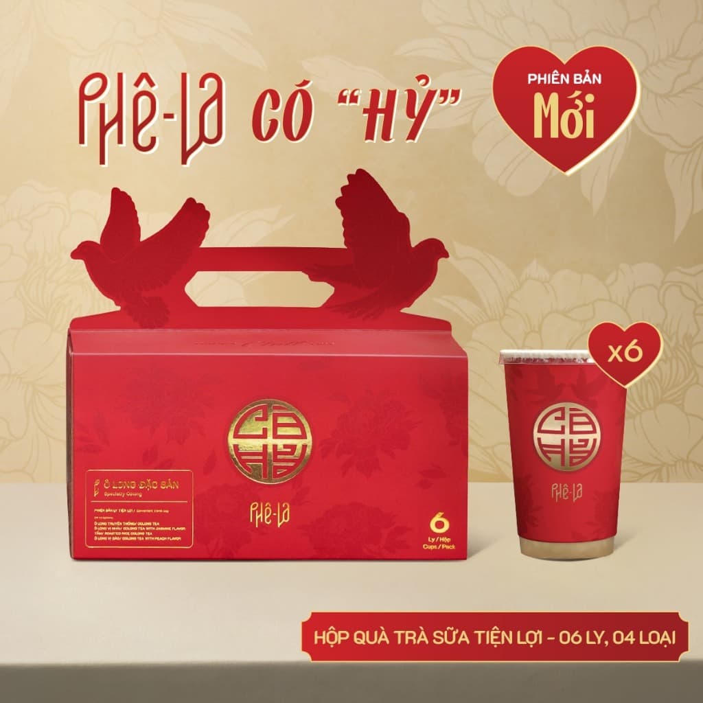 Phe La Oolong Milk Tea Gift Set - Four Unique Flavors - Red Box