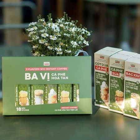 Cong Cafe Instant Coffee Mix 3 Flavors 15-17g Convenient Packs