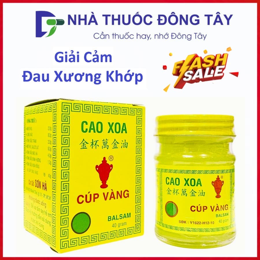 Cao Xoa Cup Vang Pain Relief Balm Menthol Cooling 40g Combo 12