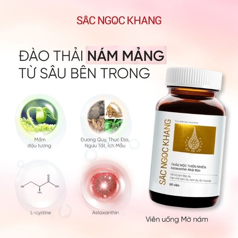 Sac Ngoc Khang Algae Capsules Anti-Aging Skin Brightening 60 Ct