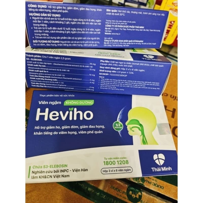 Heviho Throat Soothing Lozenges Relief for Cough & Sore Throat 18 Tablets