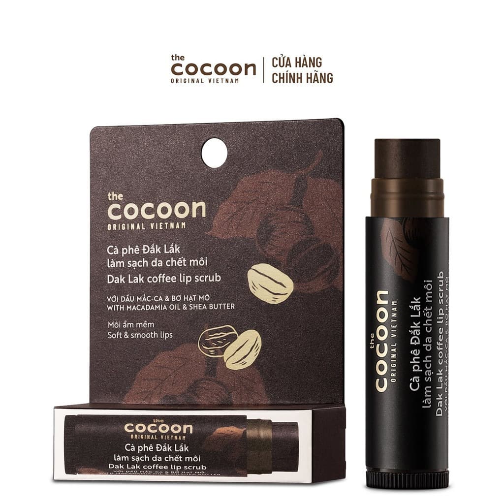 Cocoon Premium Coffee Lip Scrub Exfoliator With Shea Butter & Macadamia Oil