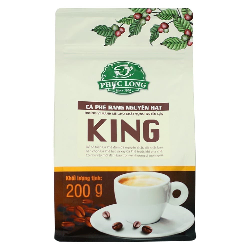 Phuc Long King Coffee Premium Blend Arabica Robusta Culi 300g Dark Roasted
