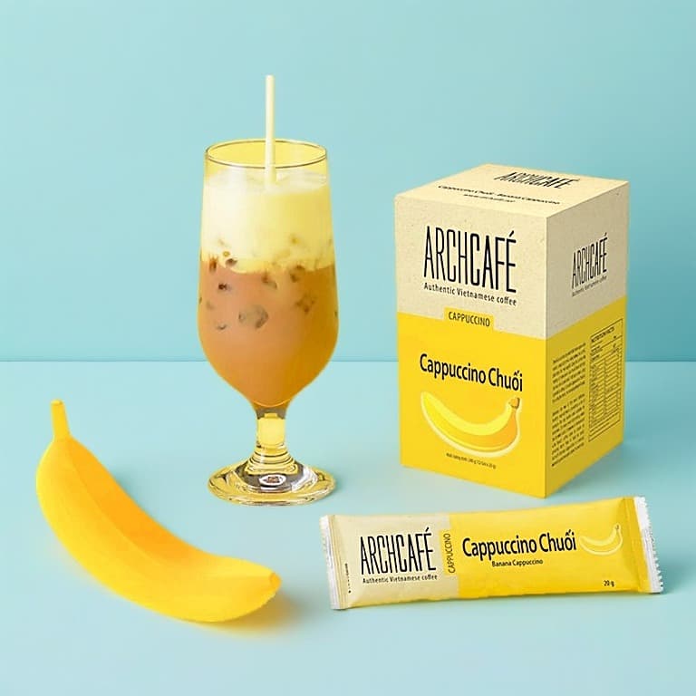 Archcafé Banana Cappuccino Instant Coffee 12 Pack