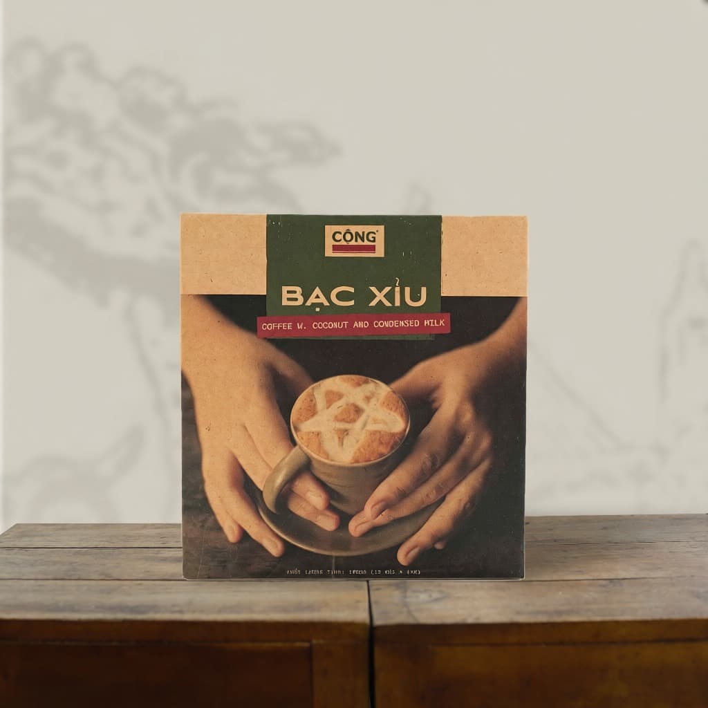 CONG Coffee Bạc Xỉu Instant Coffee Mix with Coconut 180g (12 Sachets)