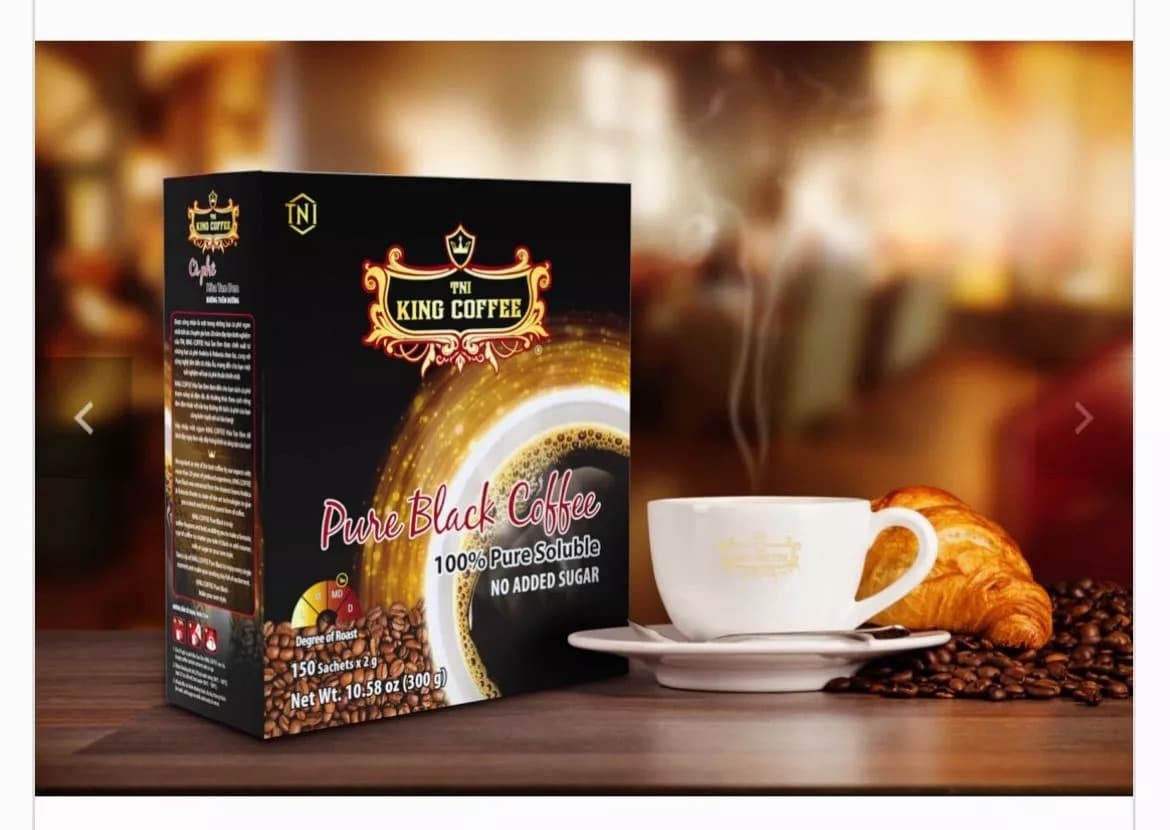 King Coffee Instant Black Coffee Premium Arabica Robusta 10 Sachets