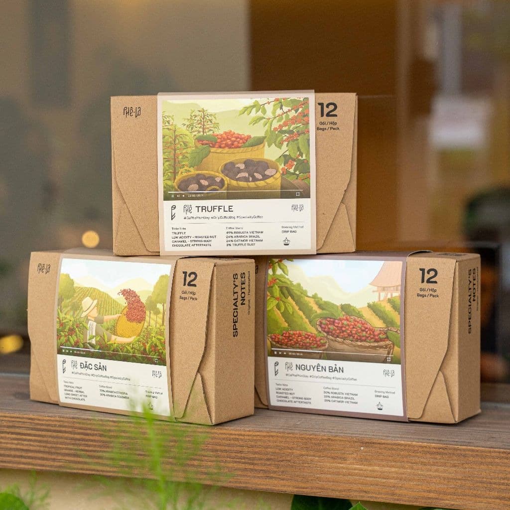 Phe La Authentic Vietnamese Drip Coffee 12 Bags Premium Blend