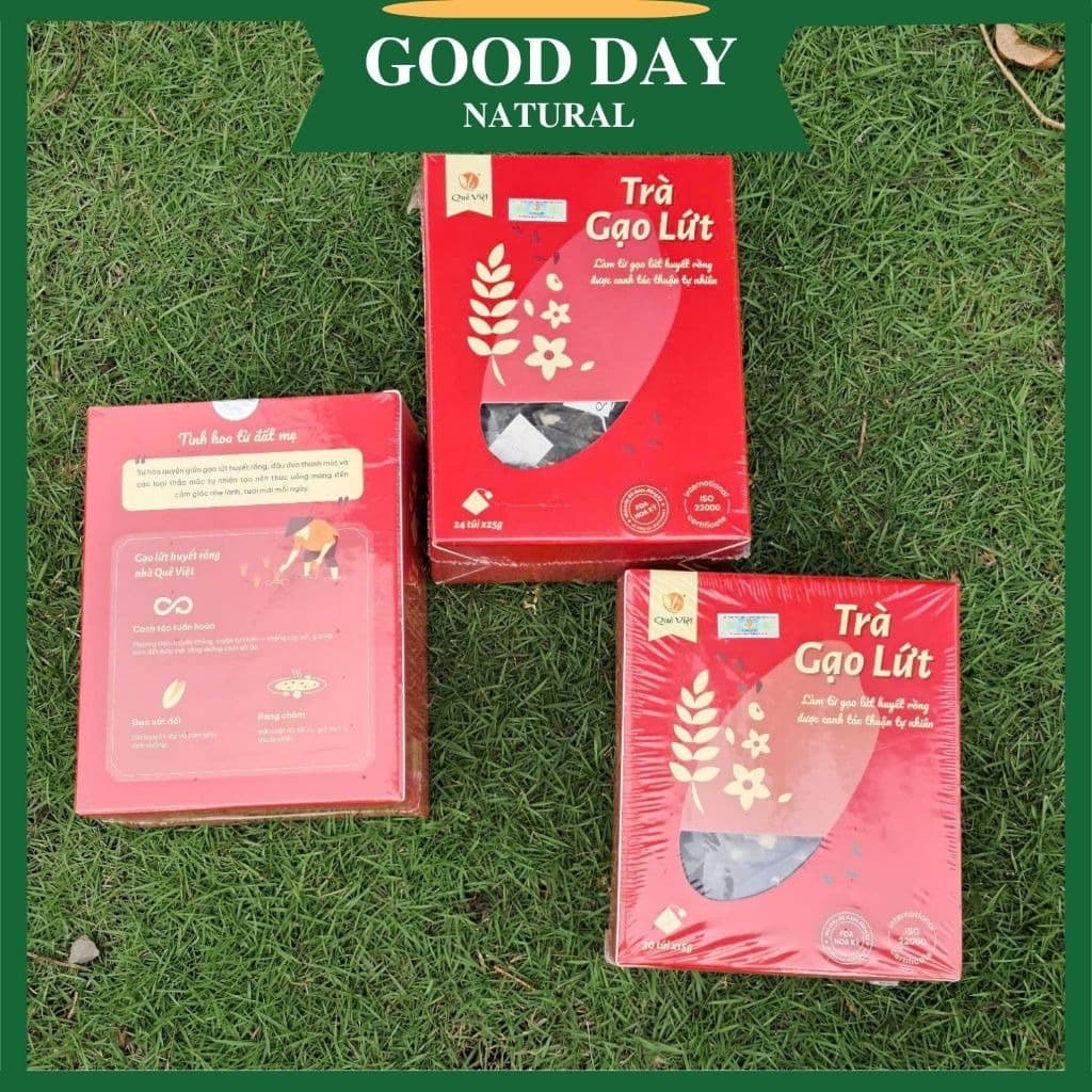 Que Viet Brown Rice Tea Premium Blend 6 Ingredients 20 Bags