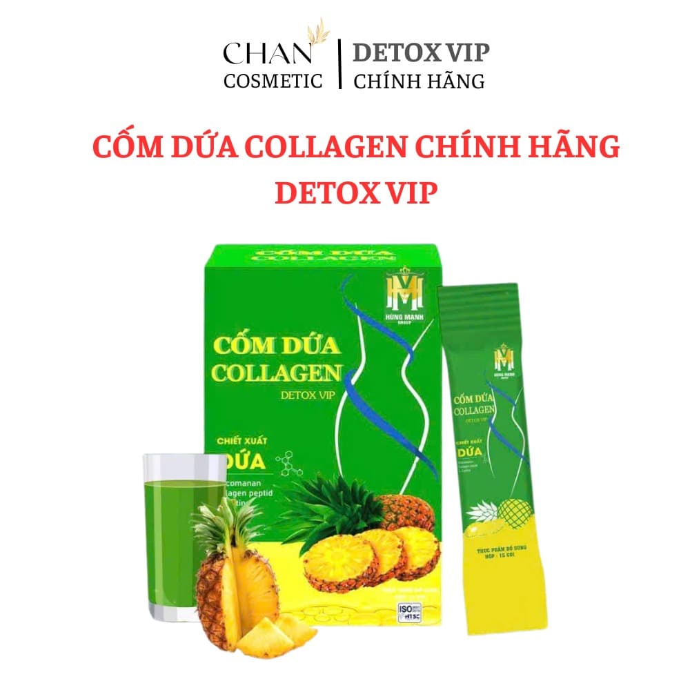 Cốm Dứa Collagen Detox VIP — Pineapple Collagen Detox for Skin & Shape (15 × 5 g)