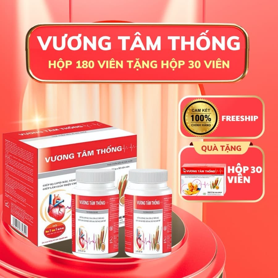 Vuong Tam Thong Cardiovascular Support Supplement 180 Capsules