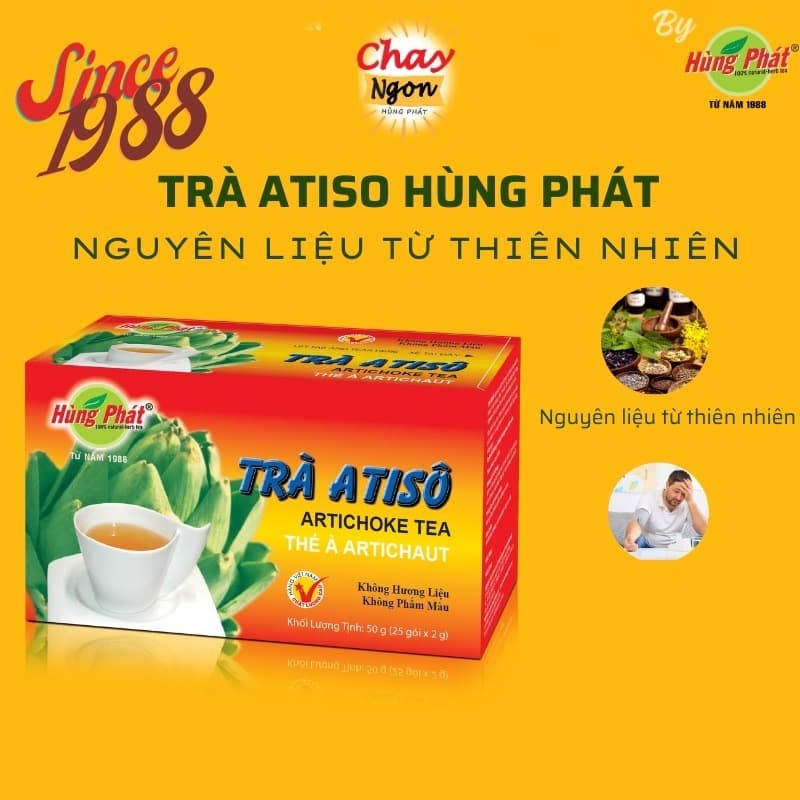 Hung Phat Natural Artichoke Tea | Premium 100% Artichoke Extract | 20 Bags